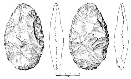 Illustration of hand axe